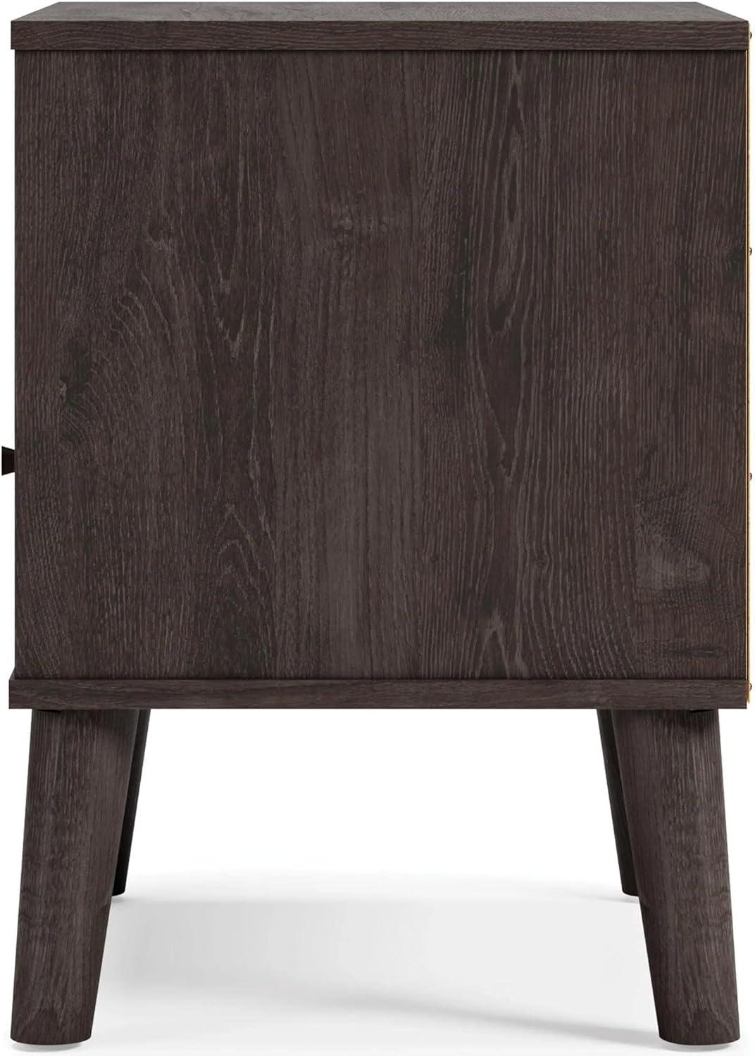 Piperton Nightstand Black/Gray - Signature Design by Ashley: Dual-Tone, Open Shelf, Matte Knobs