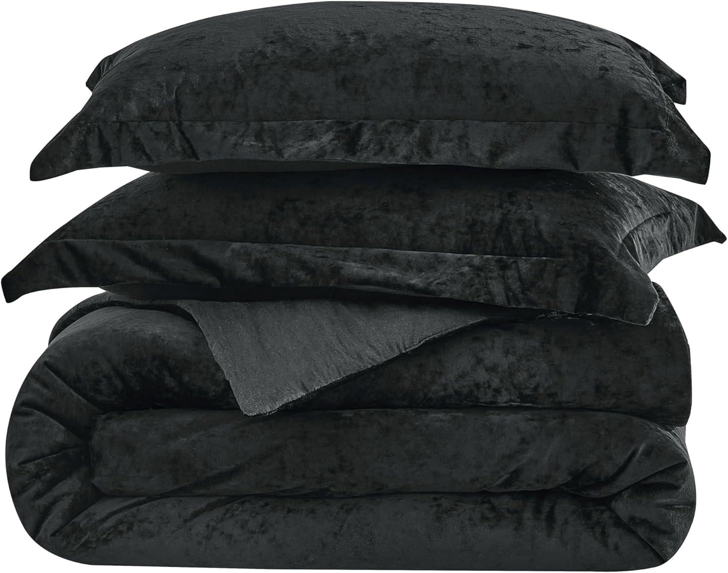 Chezmoi Collection Lux 3-Piece Pewter Gray Shimmer Velvet Bedding Set Full Size Lush Plush Velvet Comforter Set With Soft Brushed Microfiber Reverse