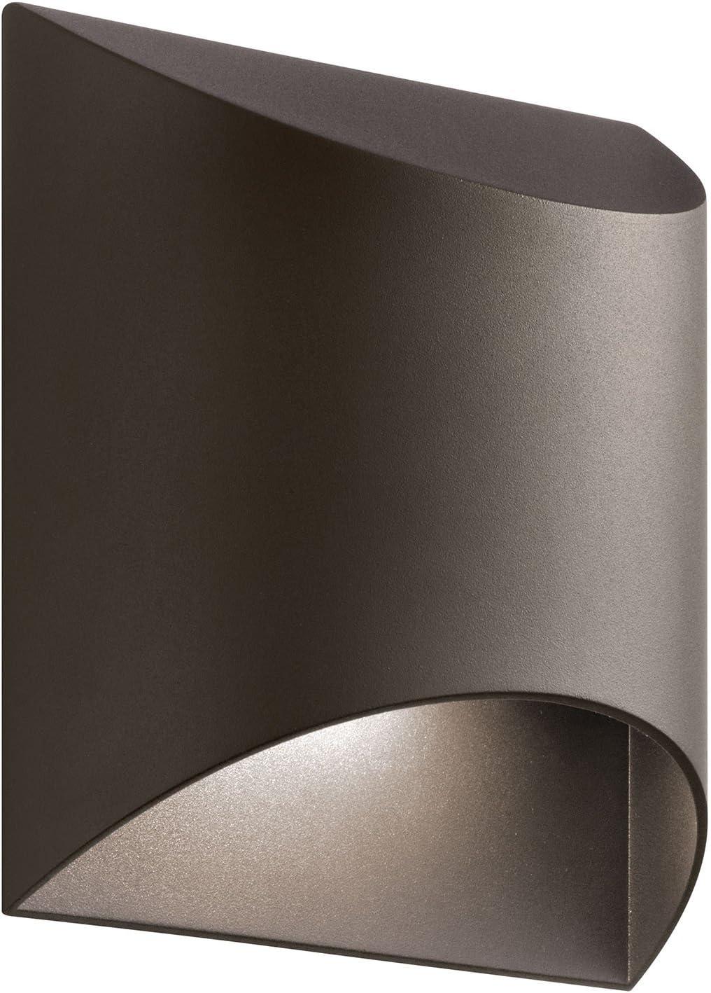 Modern 7'' Bronze Half-Cylinder LED Outdoor Sconce with Dimmable Light