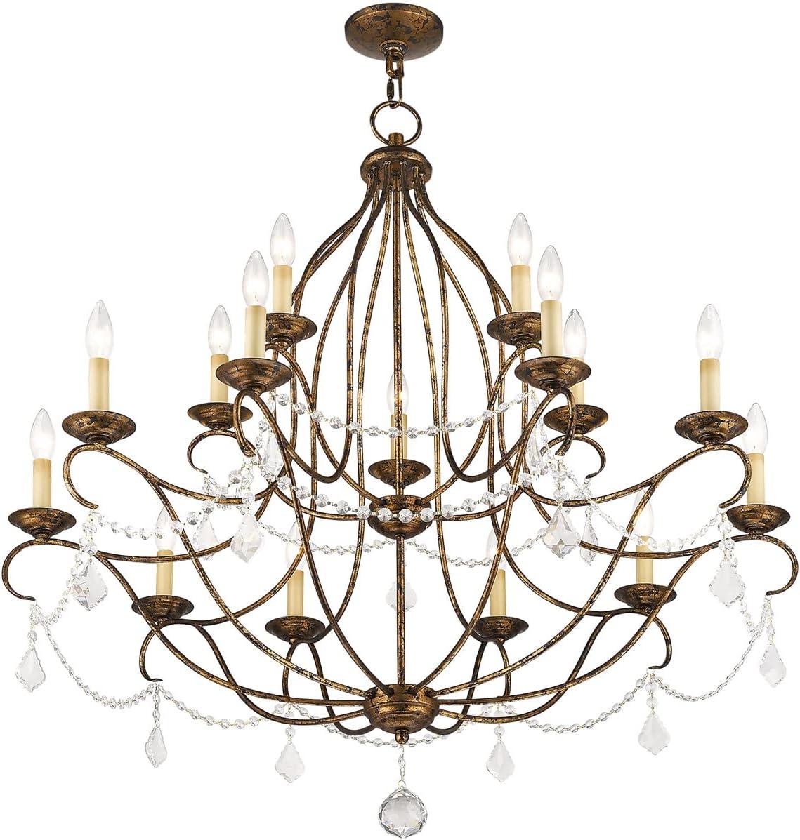 Livex Lighting Chesterfield Chandelier in Hand Applied Venetian Golden Bronze