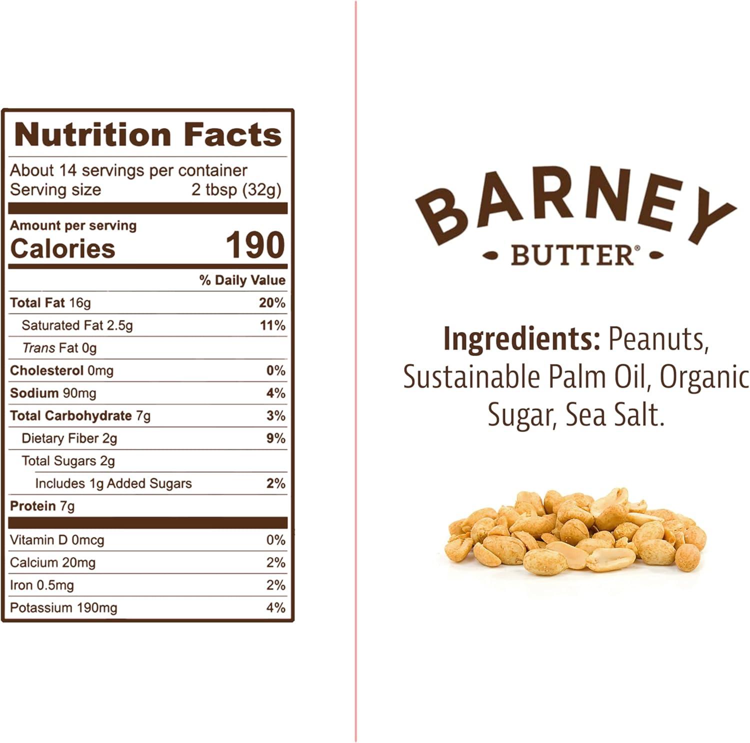 Barney Butter Peanut Butter Spread, Smooth, 16 oz (454 g)