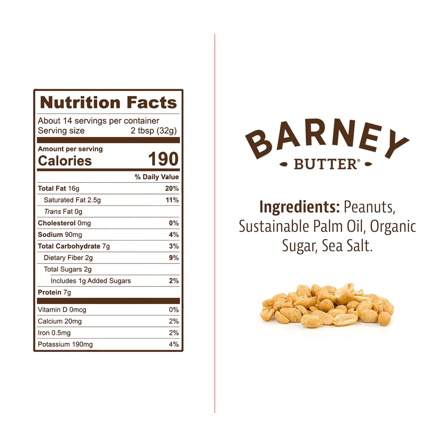 Barney Butter Peanut Butter Spread, Smooth, 16 oz (454 g)