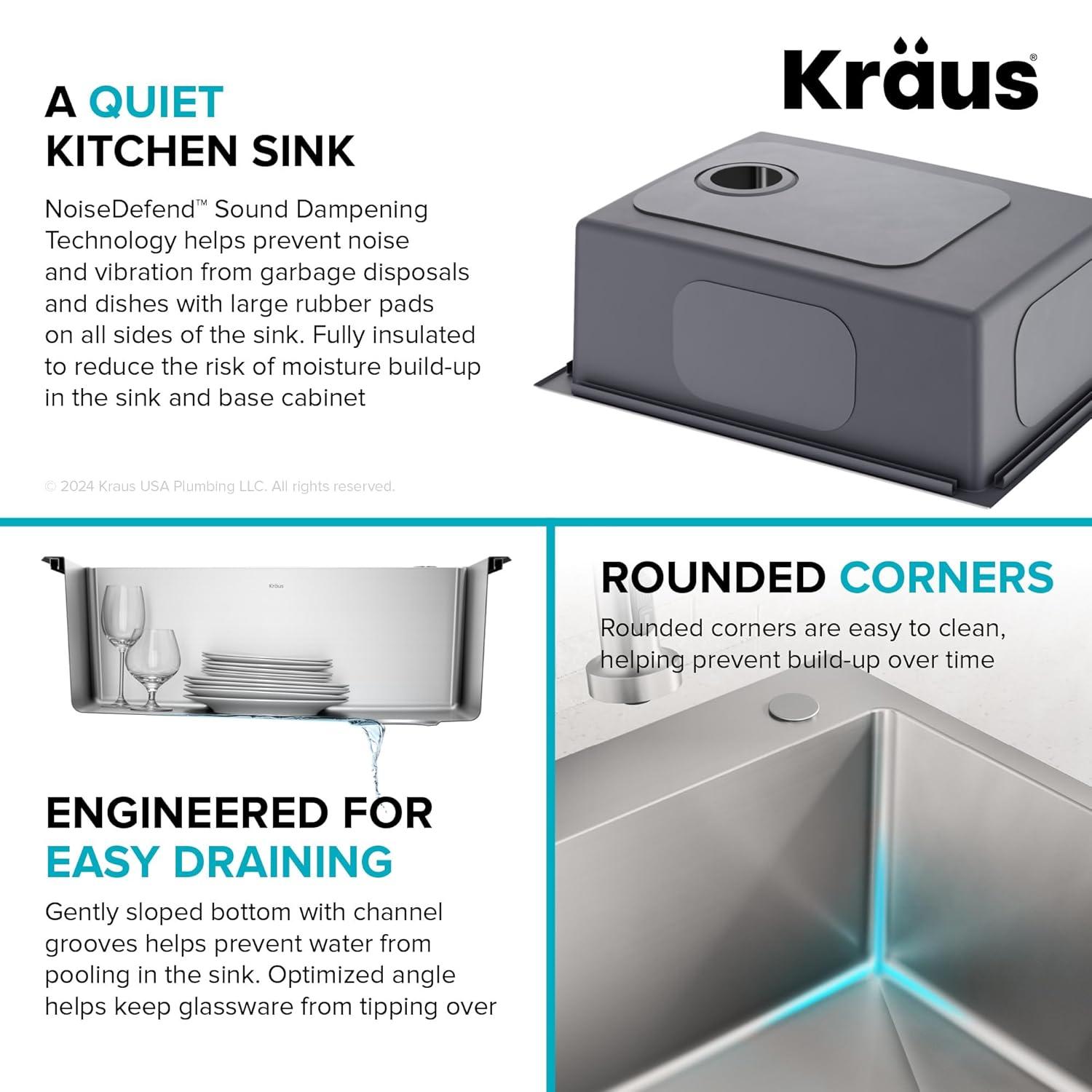 KRAUS Fairlane Undermount 18-Gauge Stainless Steel Kitchen Sink