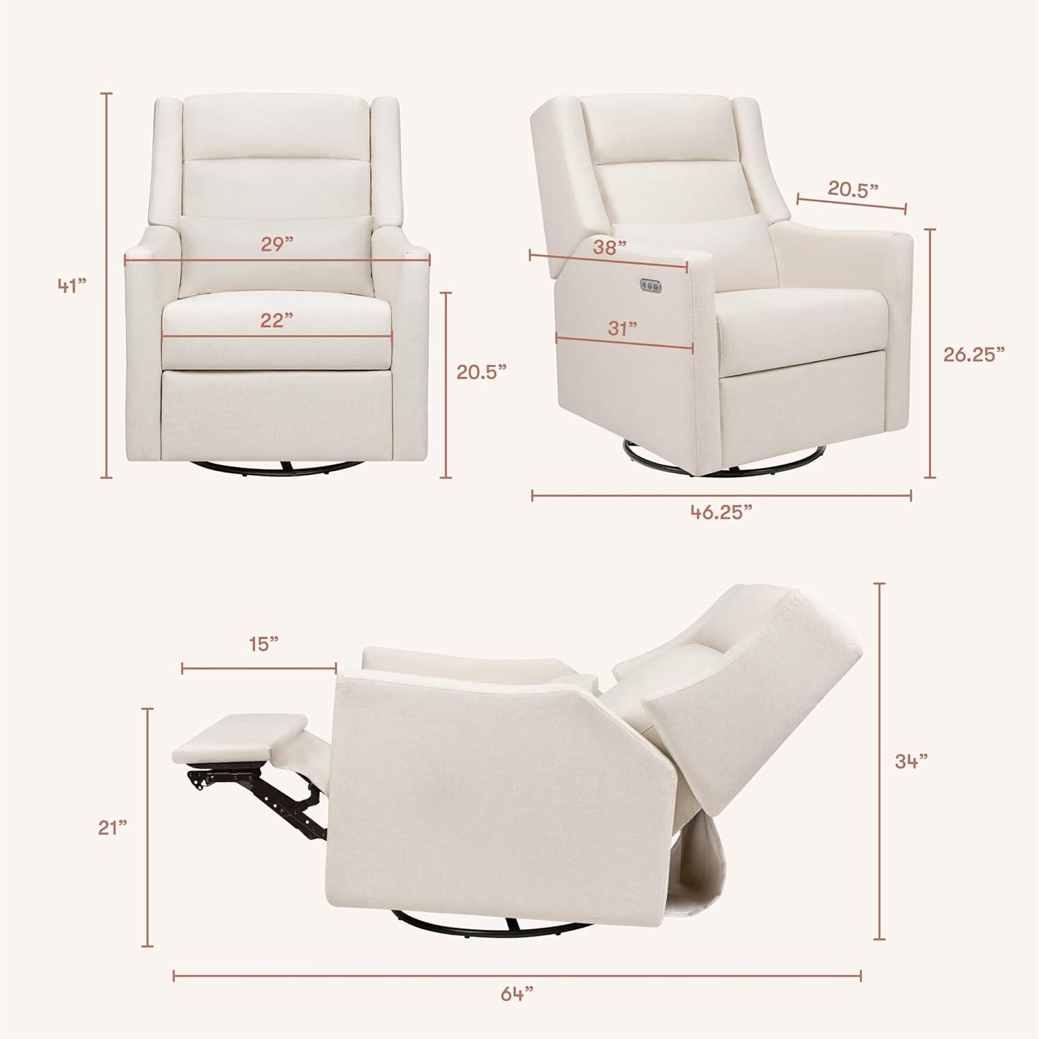 babyletto Kiwi Plus Power Recliner and Swivel Glider with Power Adjustable Headrest and USB Port | AllModern