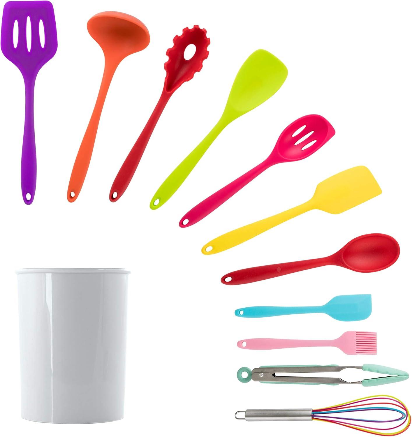 MegaChef Multi-Color 12-Piece Silicone Cooking Utensil Set