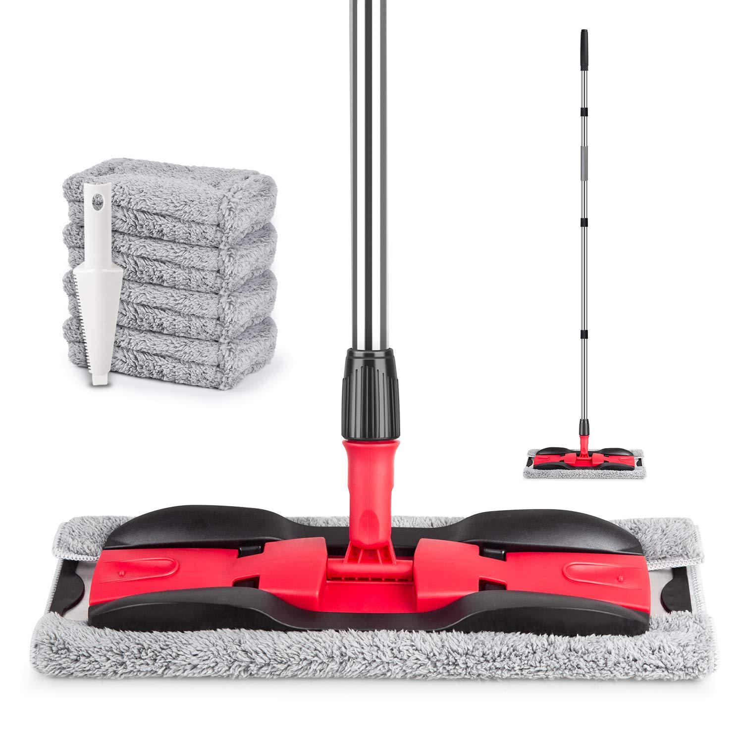 Spray Mops for Hardwood Floors Cleaning - MEXERRIS Wet Dust Mop with 3X Reusable Washable Pads Microfiber Wood Floor Mop with Sprayer Commercial Home Use for Hardwood Laminate Wood Tile