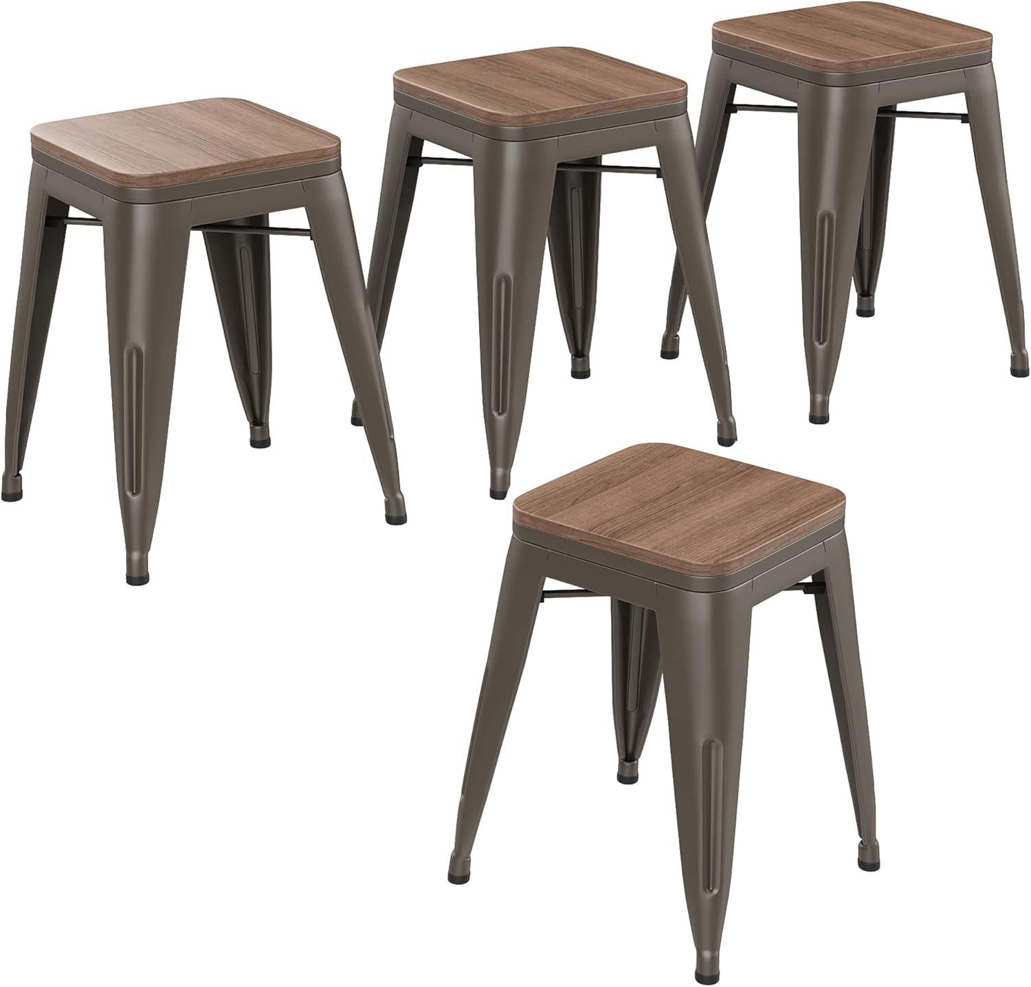 Williston Forge Apolito Counter Stool with Metal Frame (Set of 4)