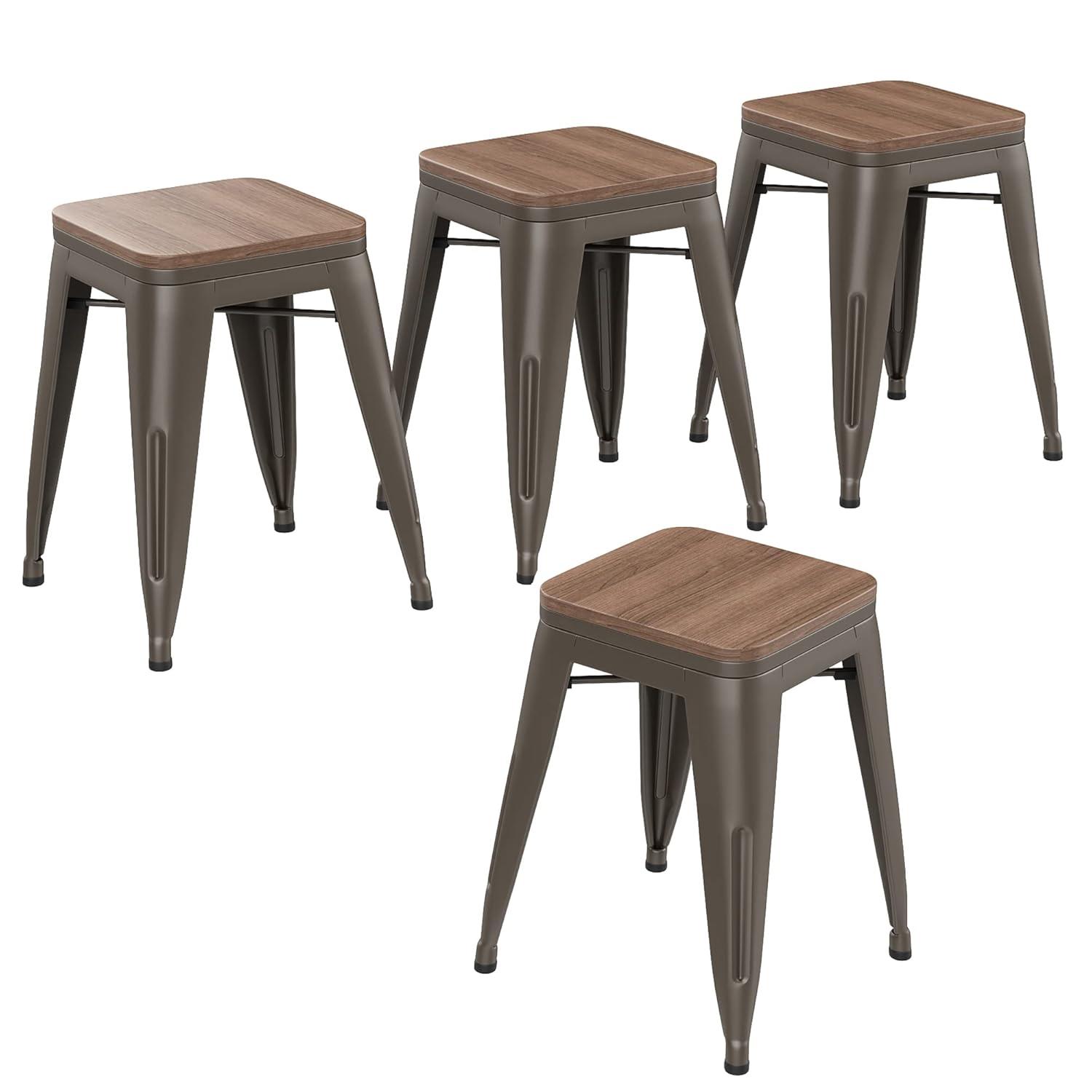 Williston Forge Apolito Counter Stool with Metal Frame (Set of 4)