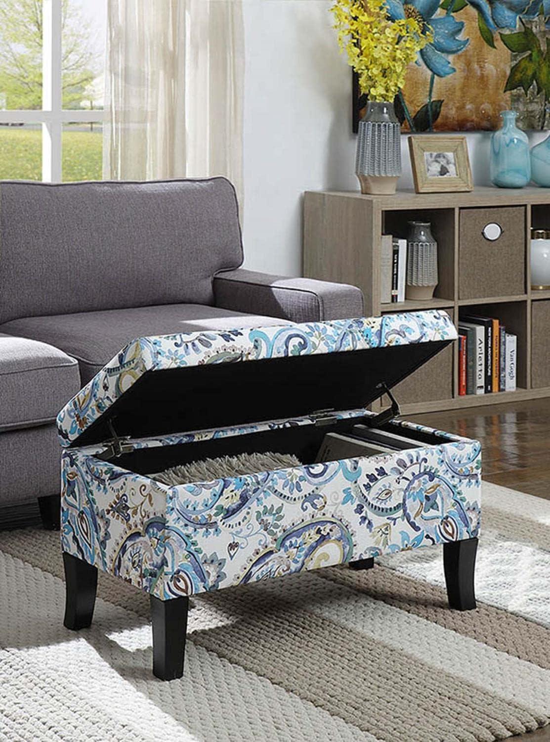 Convenience Concepts Designs4Comfort Winslow Storage Ottoman, Paisley Fabric