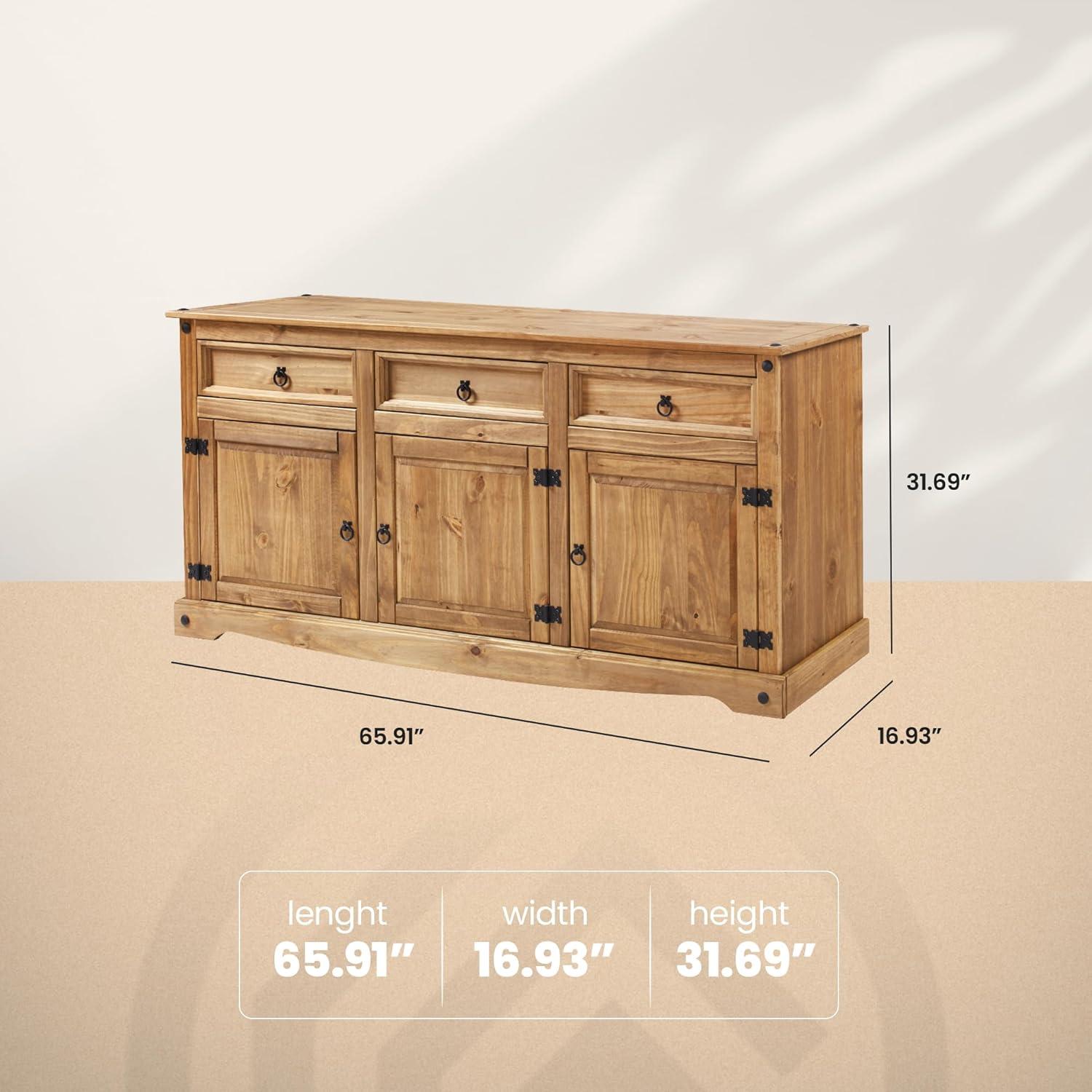 Corona 65.91'' Solid Wood Sideboard