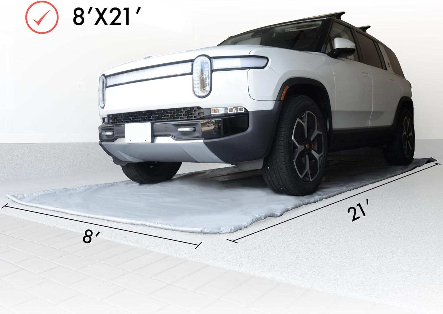 Heavy Duty Gray Garage Floor Containment Mat for Trucks