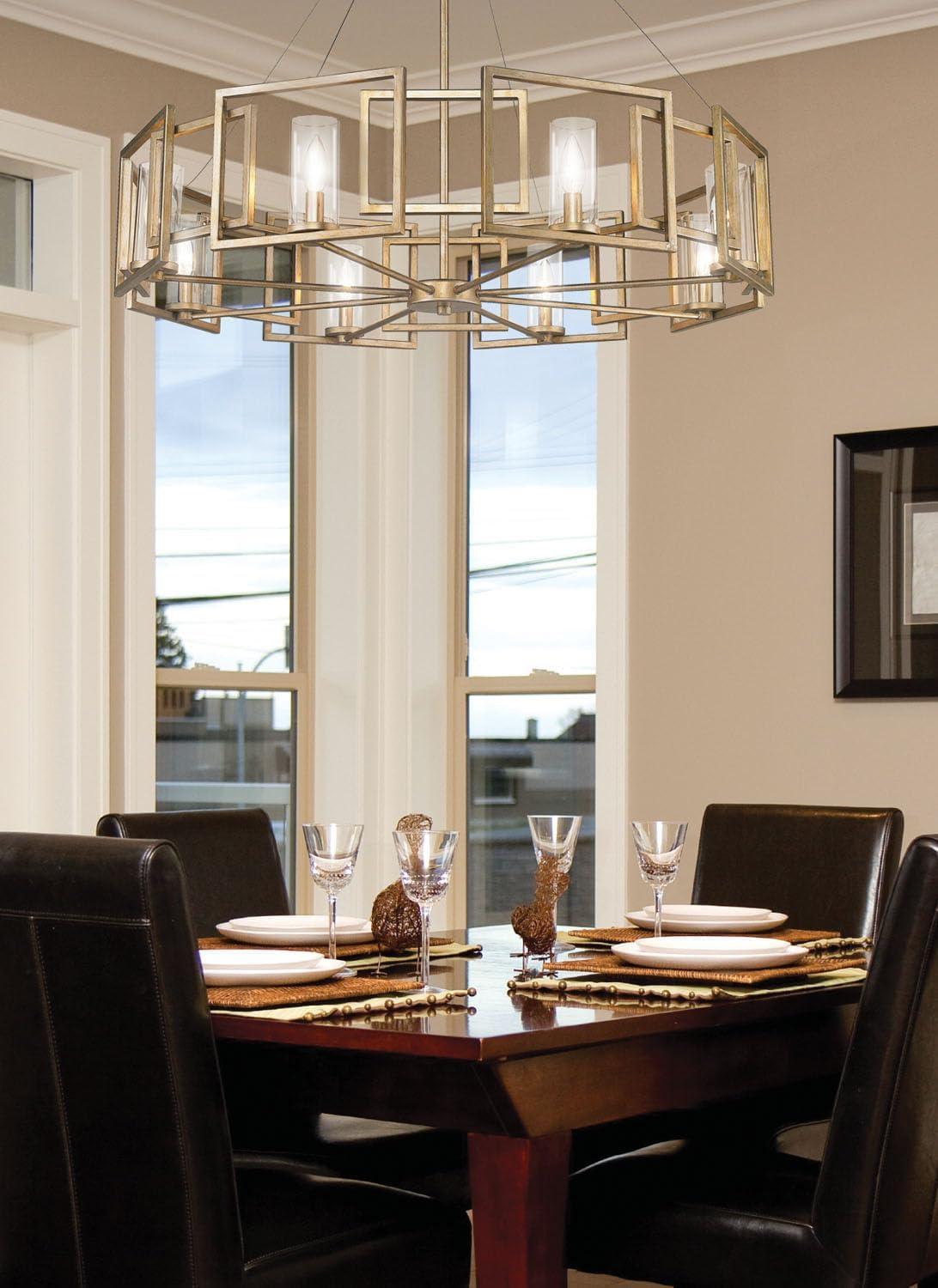 Marco 35.5" Gold and Bronze 8-Light Chandelier