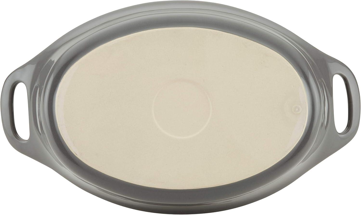 Gray Ceramic 1.5-Quart Oval Baker Dish