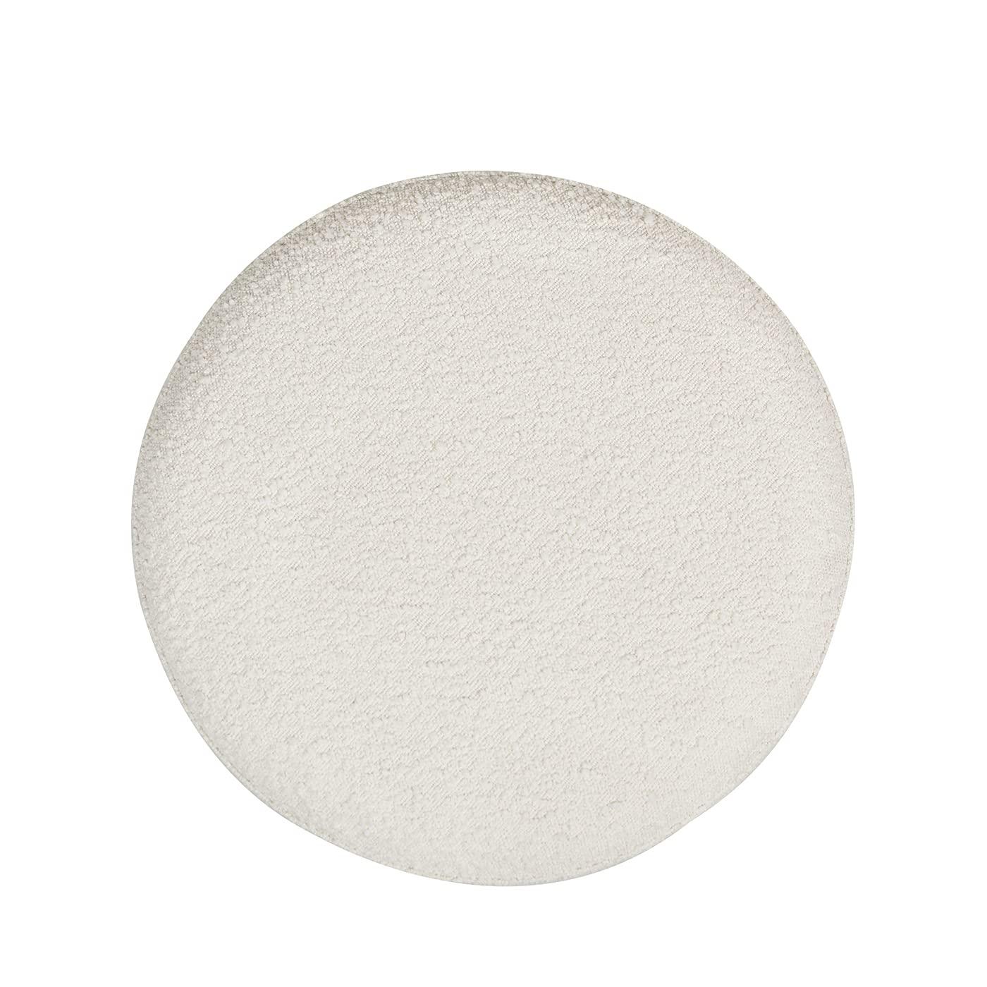 NicBex Modern 19" Round Storage Ottoman Wood Footstools with Boucle Fabric for Bedroom and Living Room, White