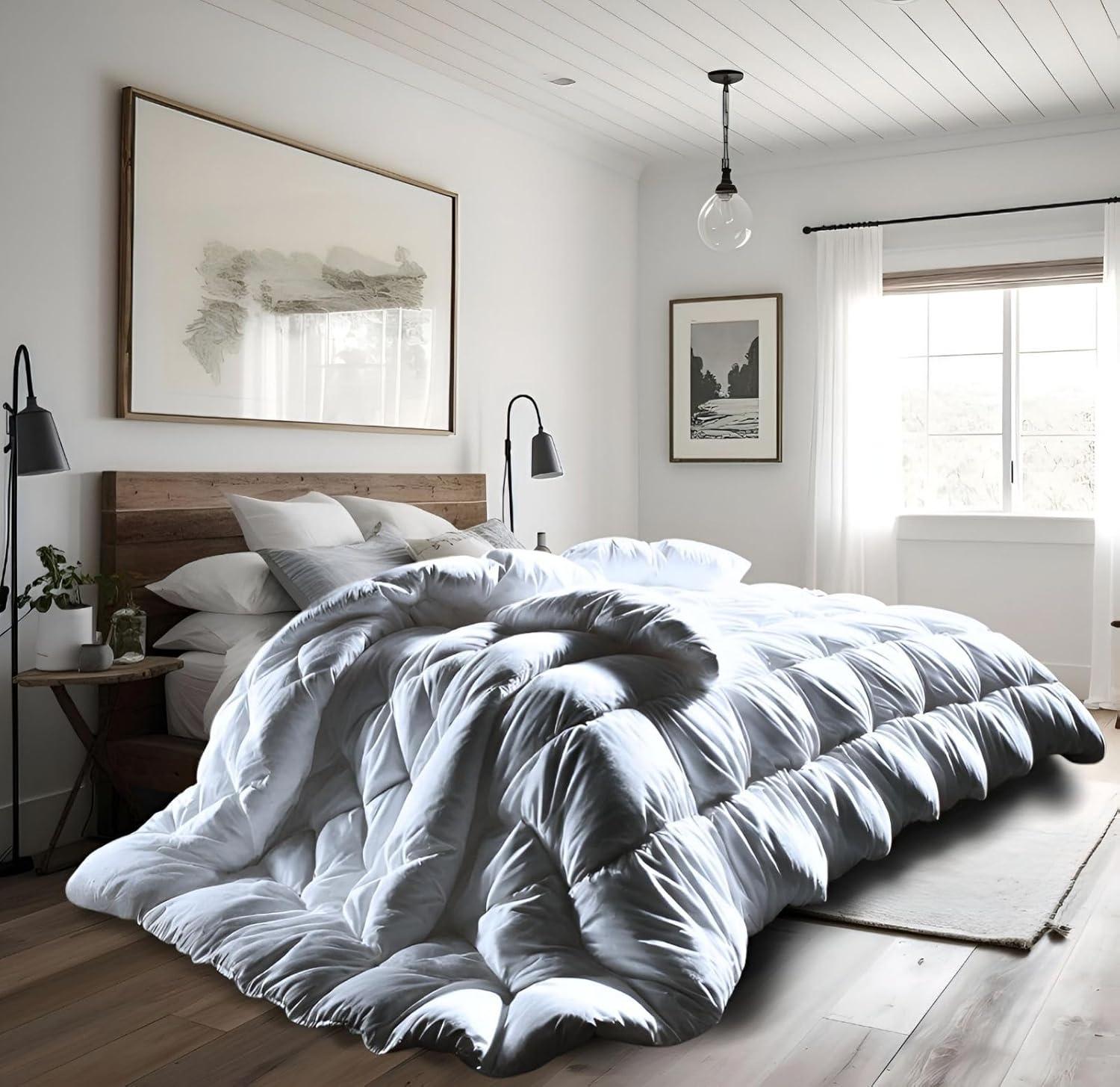 Continental Bedding - Harmony 550FP White Down Duvet Insert - Summer Weight Comforter