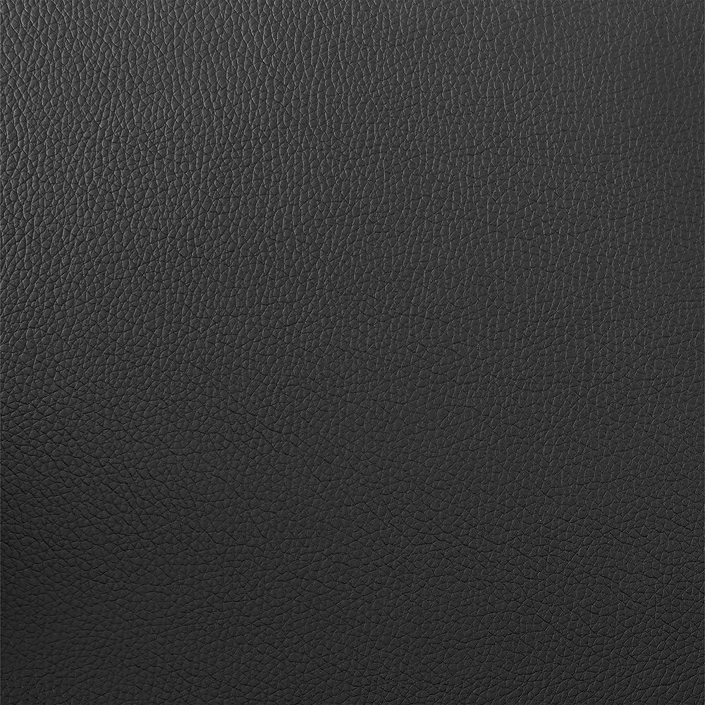 Armen Living Indoor Athena 31" Swivel Walnut Wood Bar Stool in Black Faux Leather with Black Metal