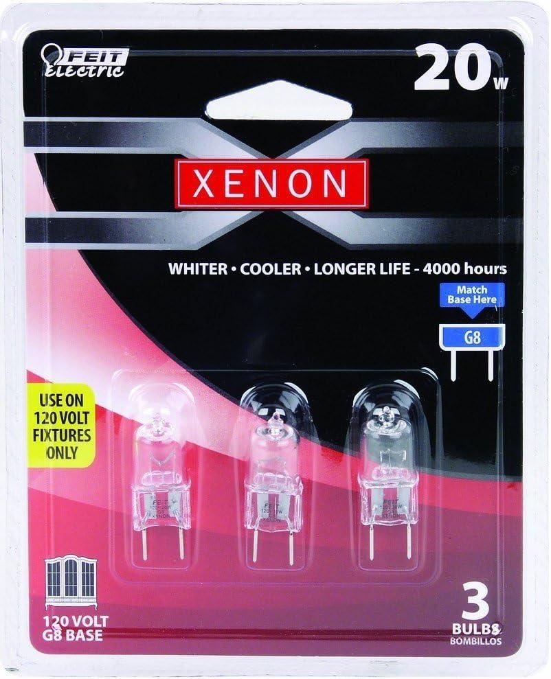 Feit Clear Glass Dimmable 20W Xenon G8 Bulb Pack