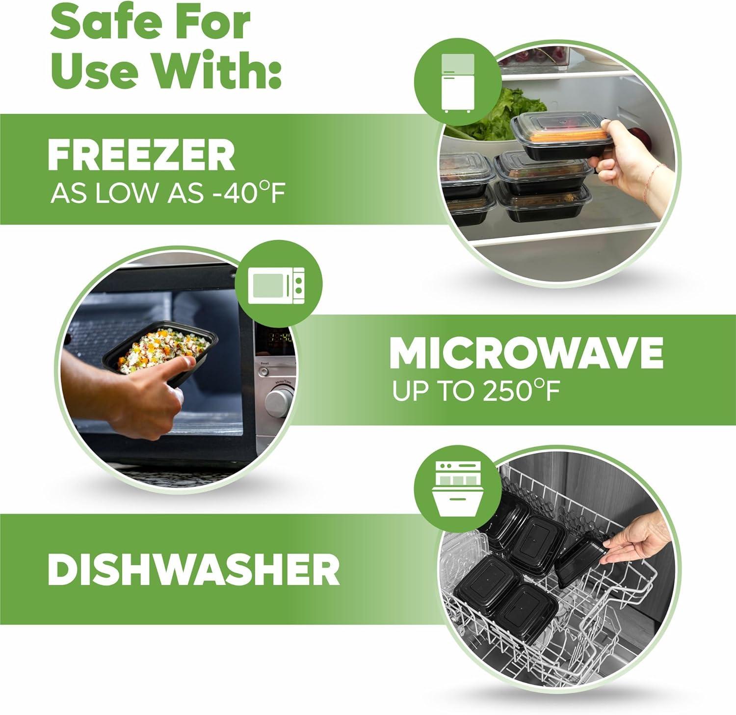 GUSTO Bento Box Meal Prep Containers with Lid 1 Compartment, 12 Oz, 50-Pack