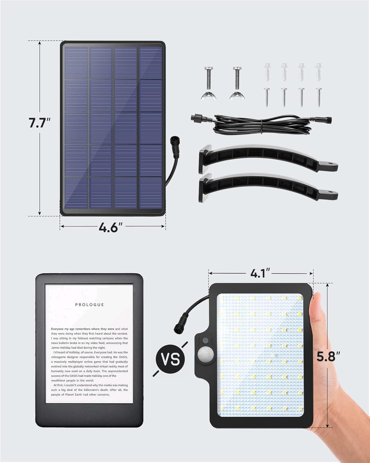 Black Solar LED Wall Light with Motion Sensor