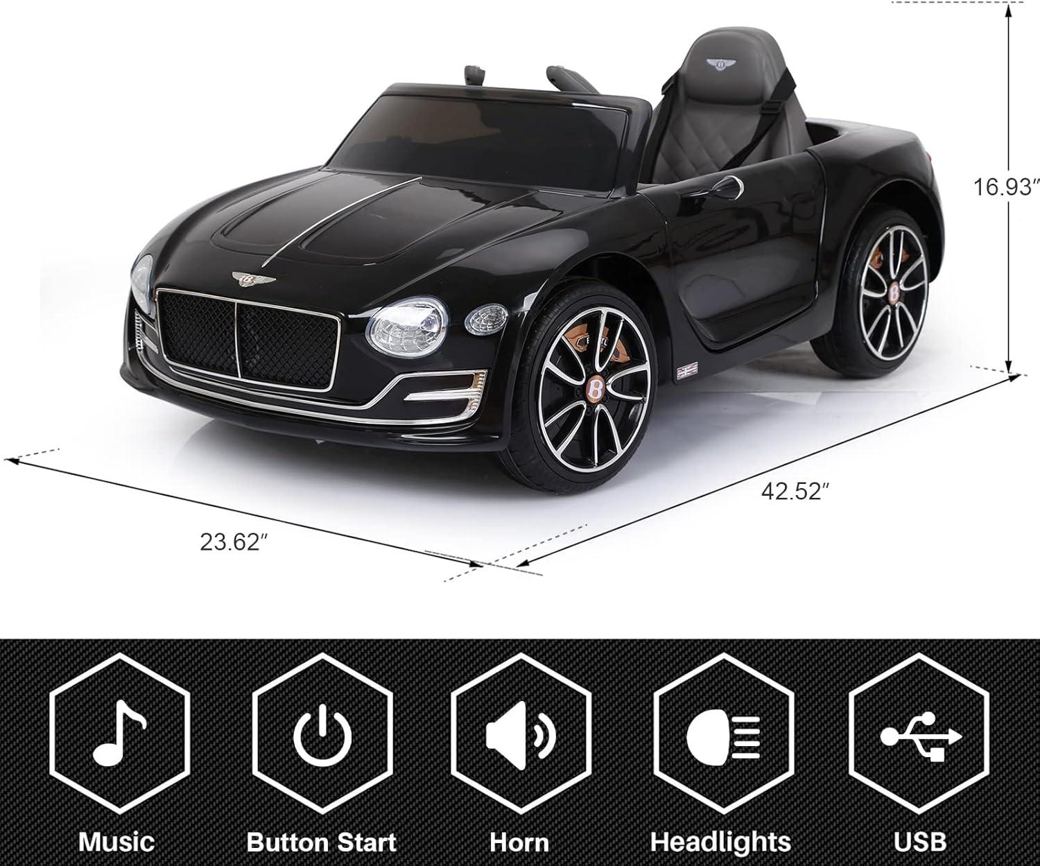 Kids Bentley Style GT Coupe EXP12 12V Battery Ride On Car Electric 2.4G Remote Control Green