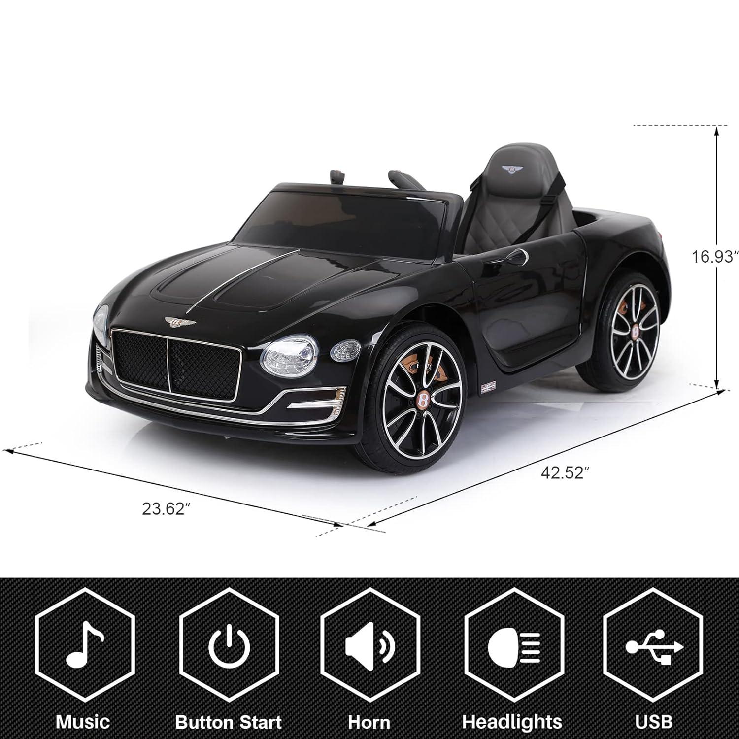 Kids Bentley Style GT Coupe EXP12 12V Battery Ride On Car Electric 2.4G Remote Control Green