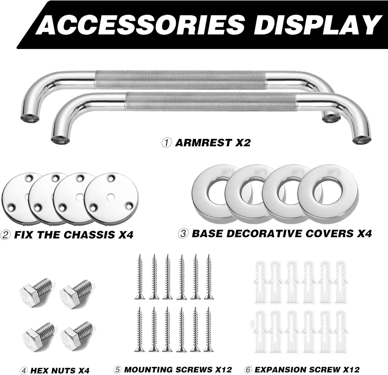 OUSITAID 2 Pack 12 Inch Anti Slip Shower Grab Bar Handle   Chrome Stainless Steel Bathroom Grab Bar  Knurled Bathroom Balance Bar Safety Hand Rail Support Handicap Elderly Injury Senior A