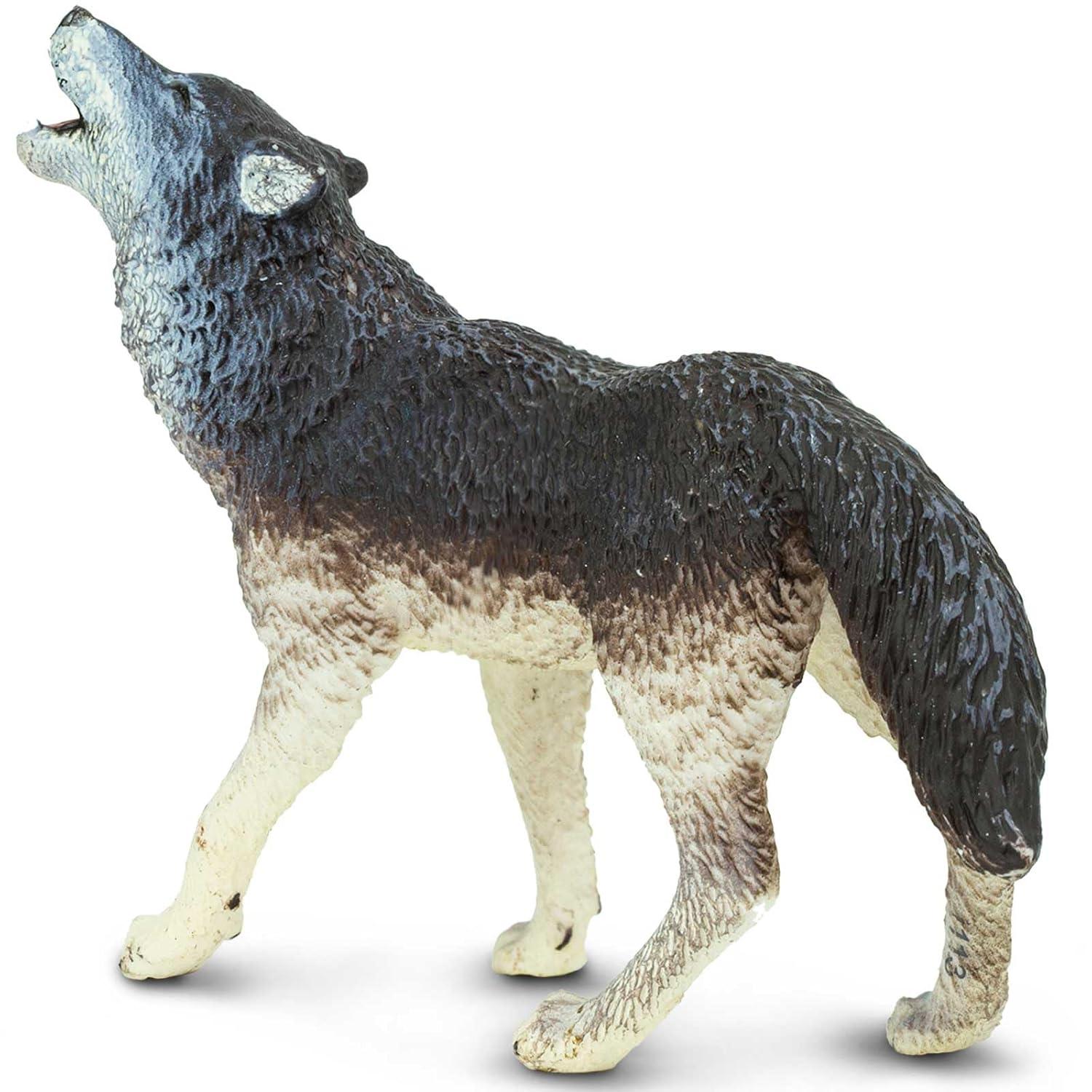 Safari Ltd. Gray Wolf Figurine - Realistic 3.75" Wildlife Figure - Educational Toy for Boys, Girls, and Kids Ages 1+