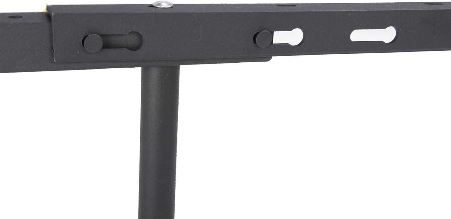 Adjustable Black Metal Bed Frame with Center Support Legs