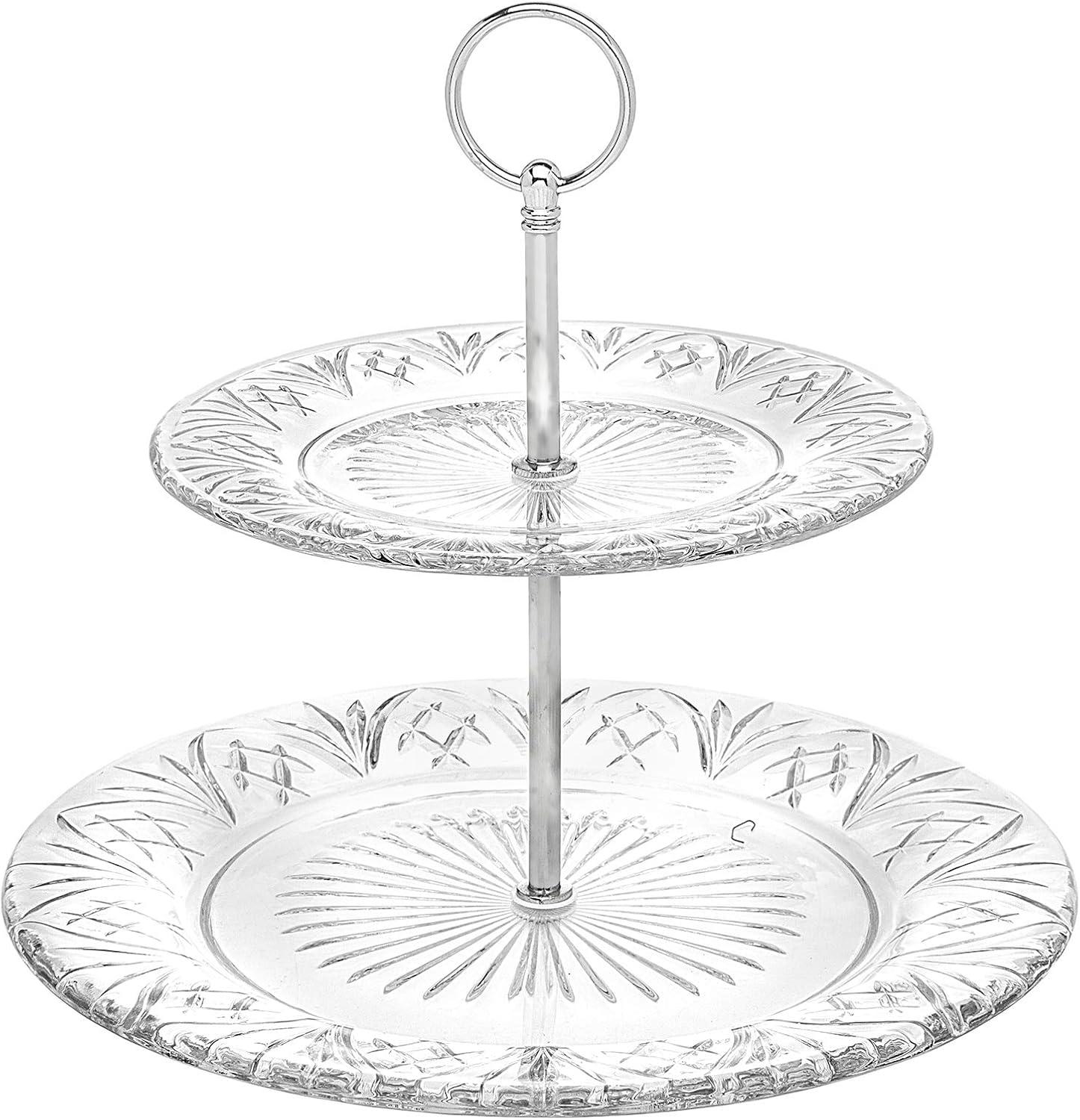 Dublin Crystal 2 Tiered Serving Stand