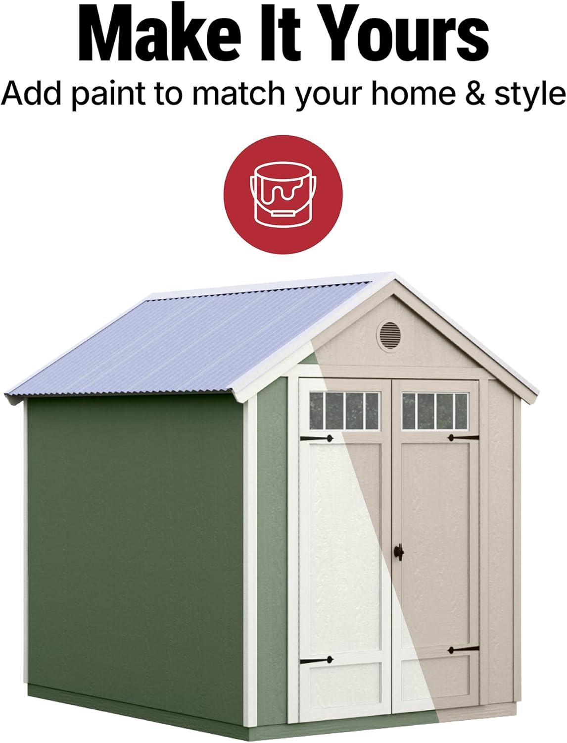 Handy Home Garden 6 ft. W x 8 ft. D Wood Storage Shed with Floor