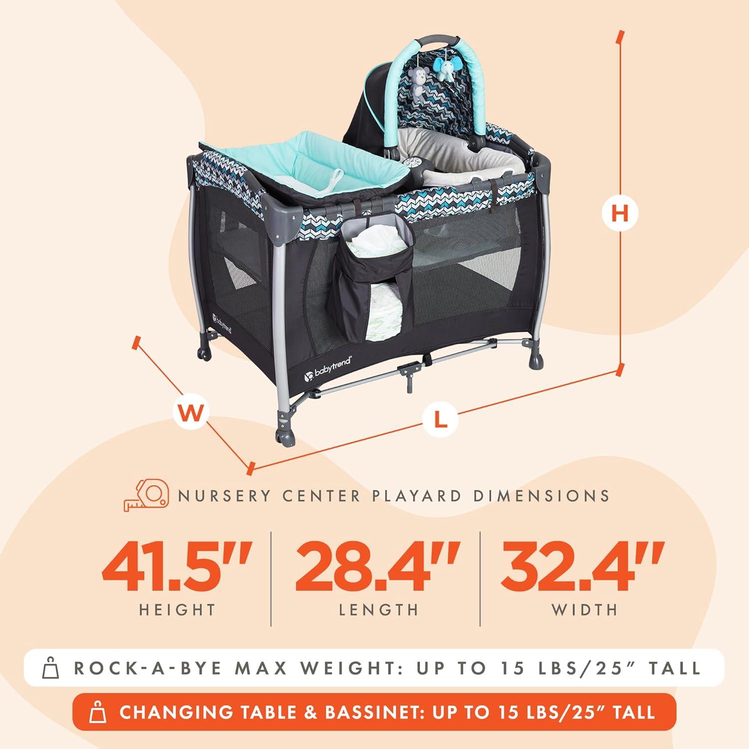 Baby Trend Lil Snooze Deluxe III Nursery Center Playard - Cozy Pink