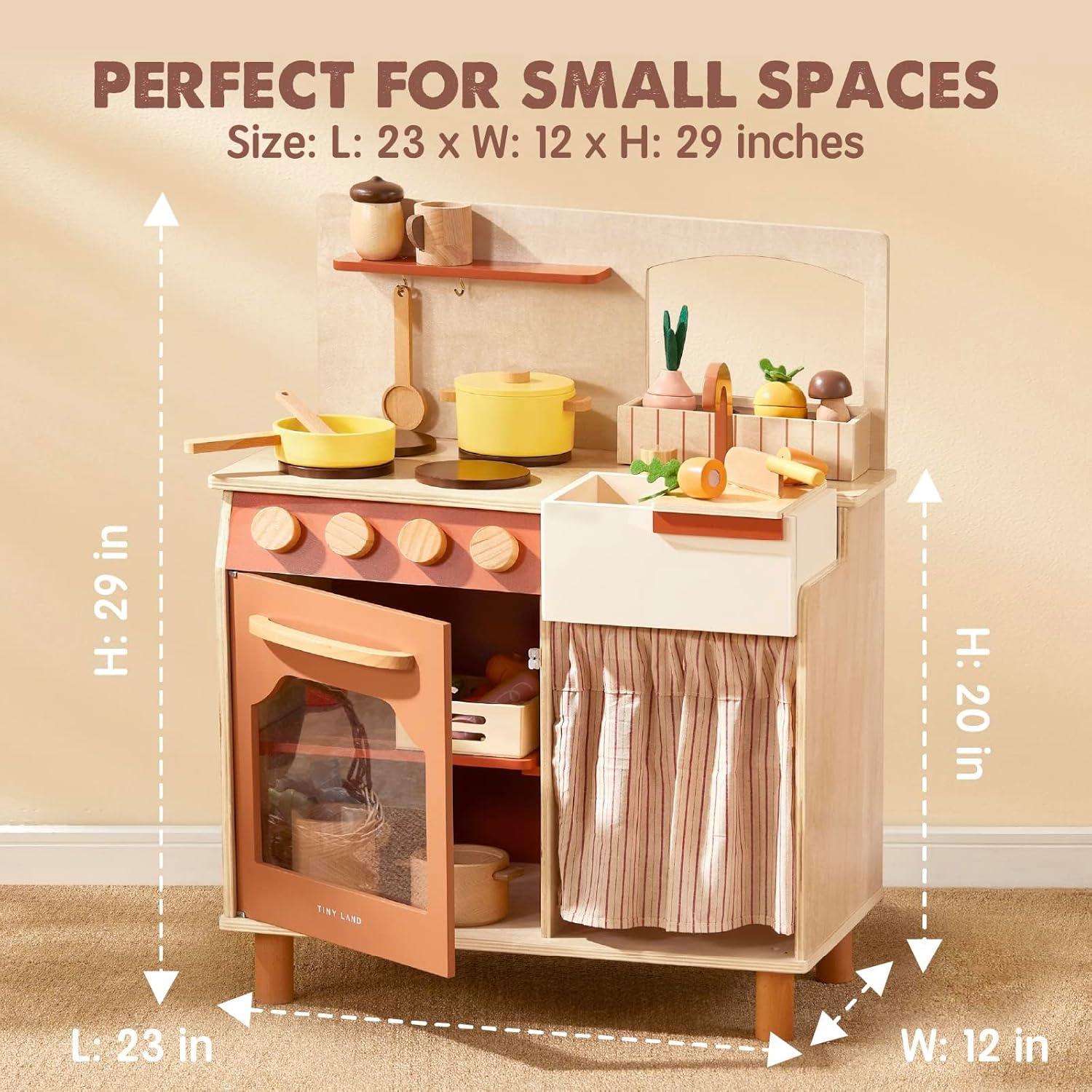 Tiny Land Farm Style Wooden Kids Play Kitchen Set