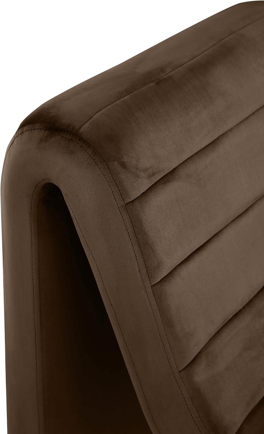 Rich Brown Velvet Channel Tufted Accent Chair