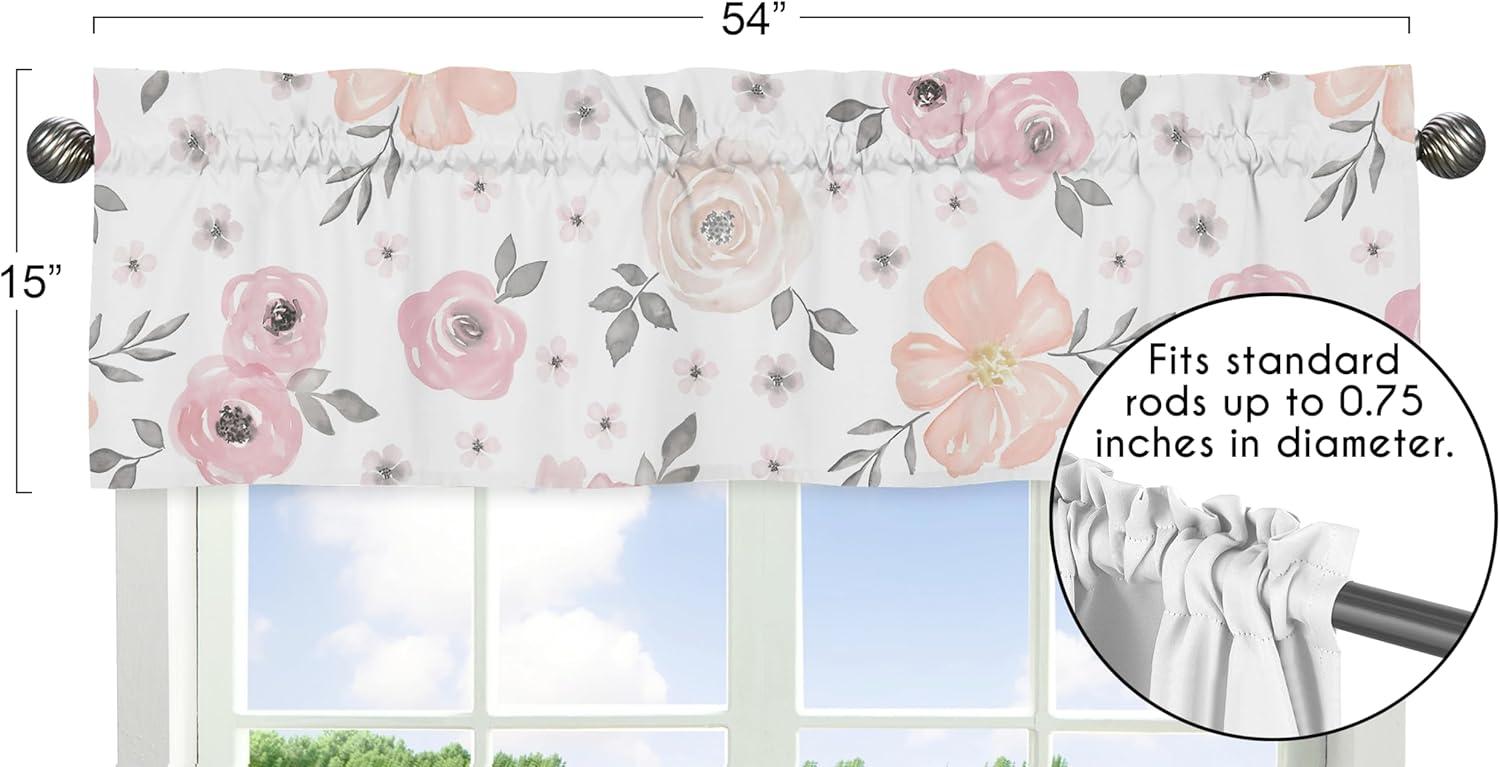 Floral Tailored 54'' Window Valance