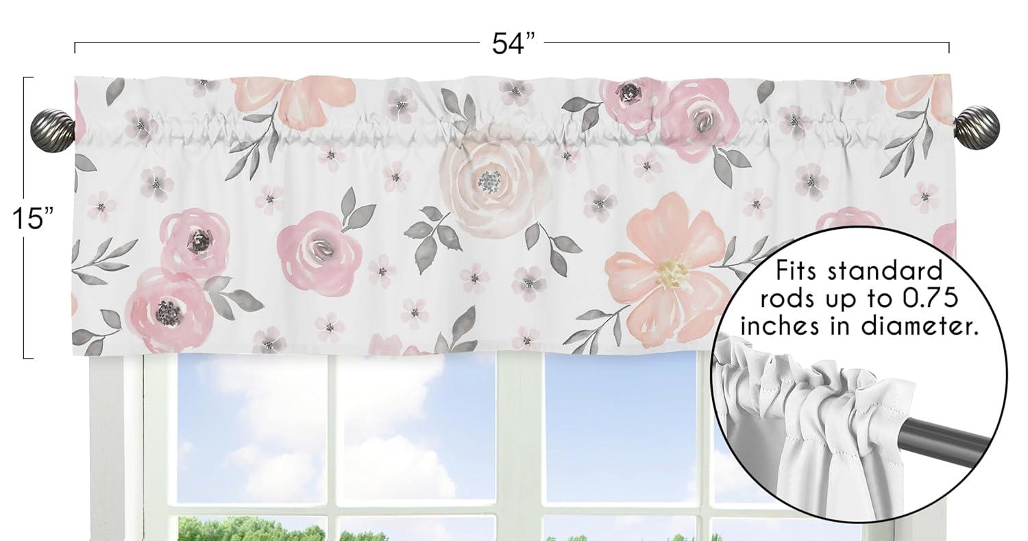 Floral Tailored 54'' Window Valance