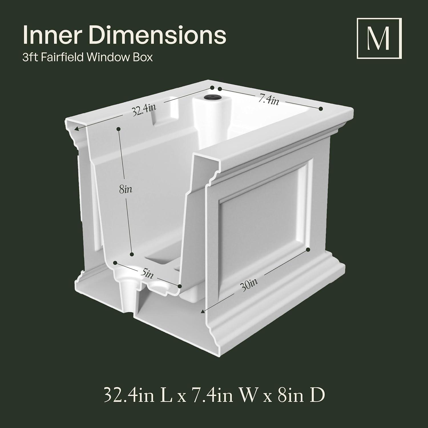 The Anastasiya Resin Window Box Planter with Water Reservoir