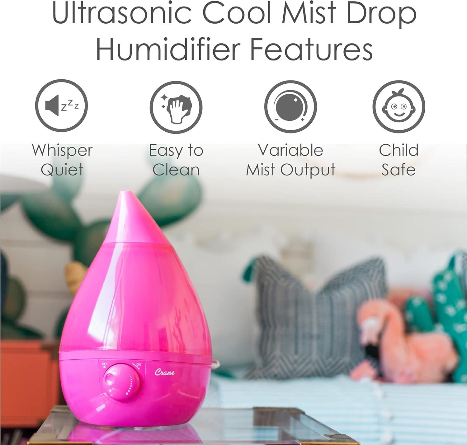 Crane USA Drop Cool-Mist Humidifier, 1 Gal.