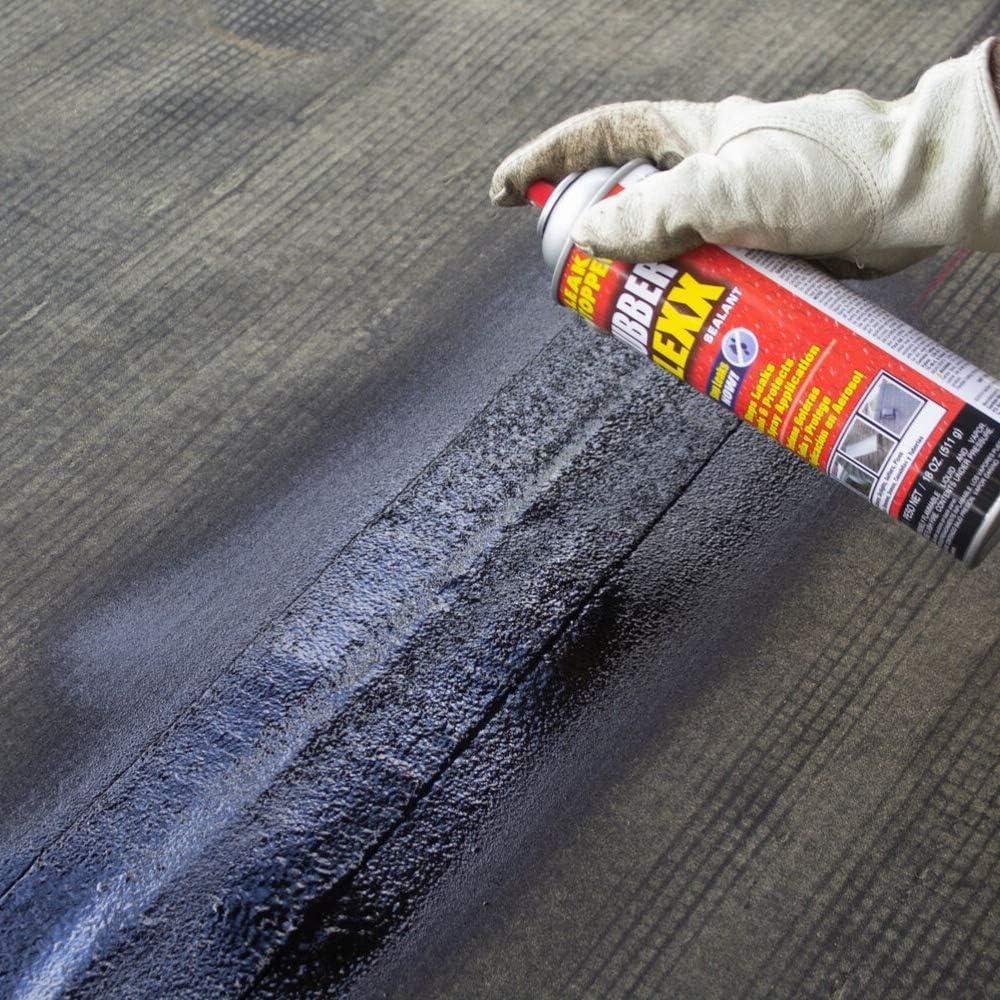 Leak Stopper Rubber Flexx - 15oz Waterproof Repair & Sealant Spray, Black, 1 Pack