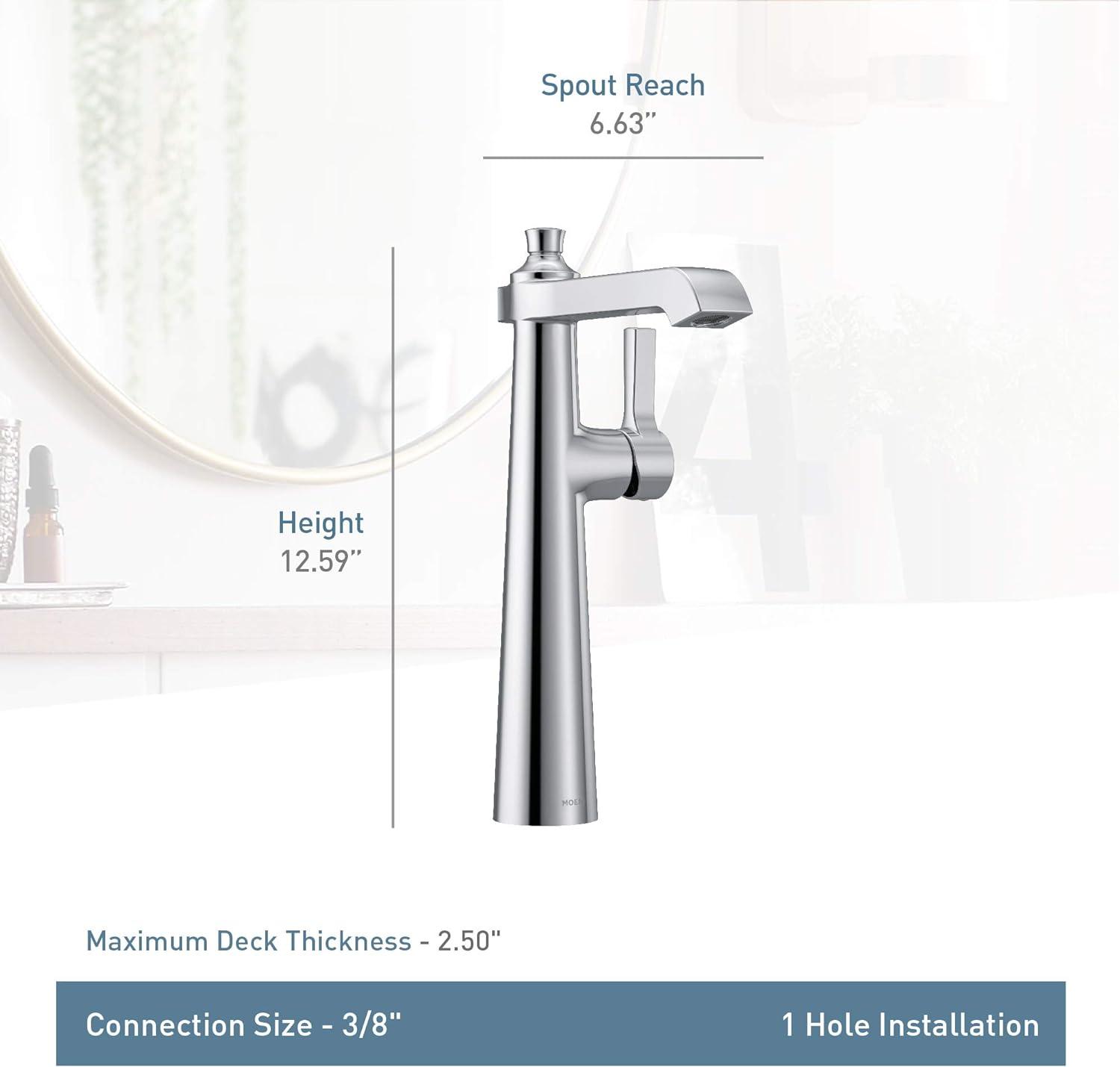 Elegant Polished Nickel Single Hole Vessel Bathroom Faucet