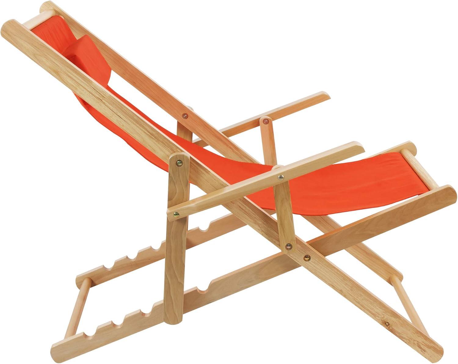 Sling Chair Natural Frame-Orange Canvas