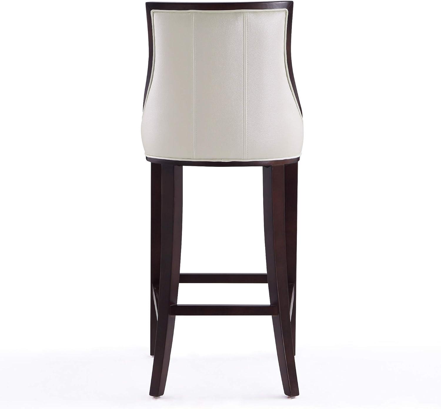 Set of 3 Fifth Avenue Upholstered Beech Wood Faux Leather Barstools - Manhattan Comfort