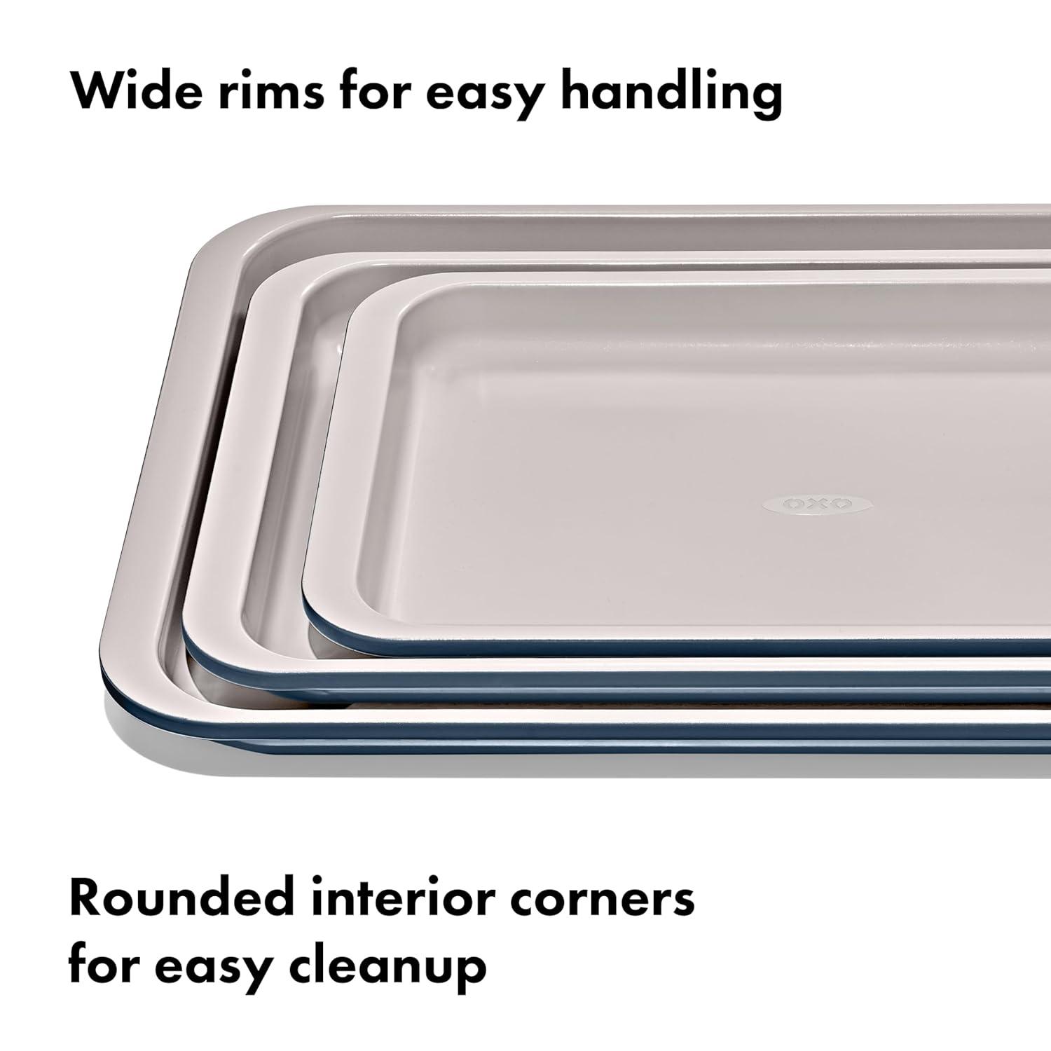 OXO Good Grips Non-Stick Pro Ceramic Coated Metal Bakeware Half Sheet Pan – Storm Blue