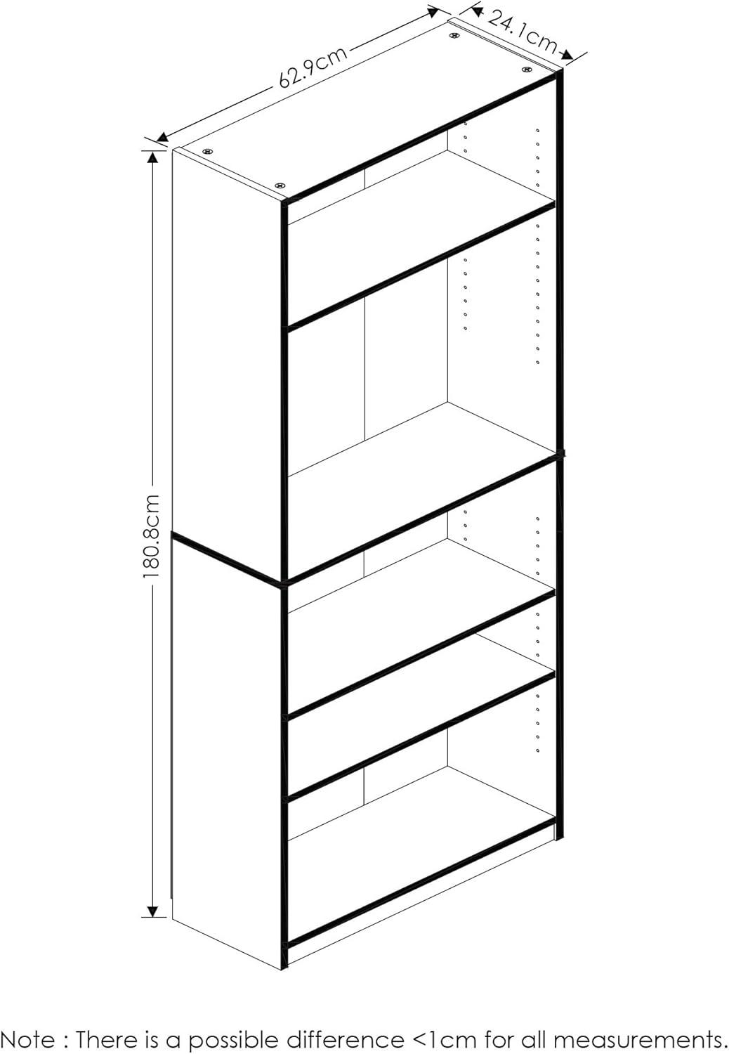 U-SHARE  JAYA Simply Home 5-Shelf Bookcase, 5-Tier, Espresso