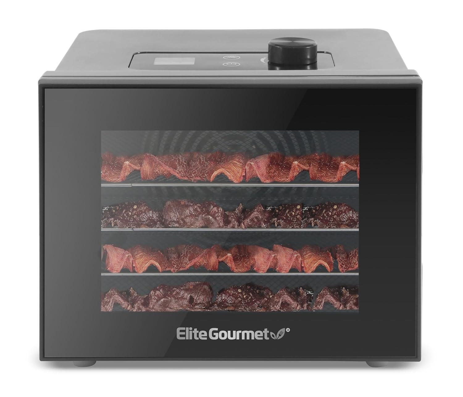 Elite Gourmet Digital Food Dehydrator with 4 Stainless Steel Trays
