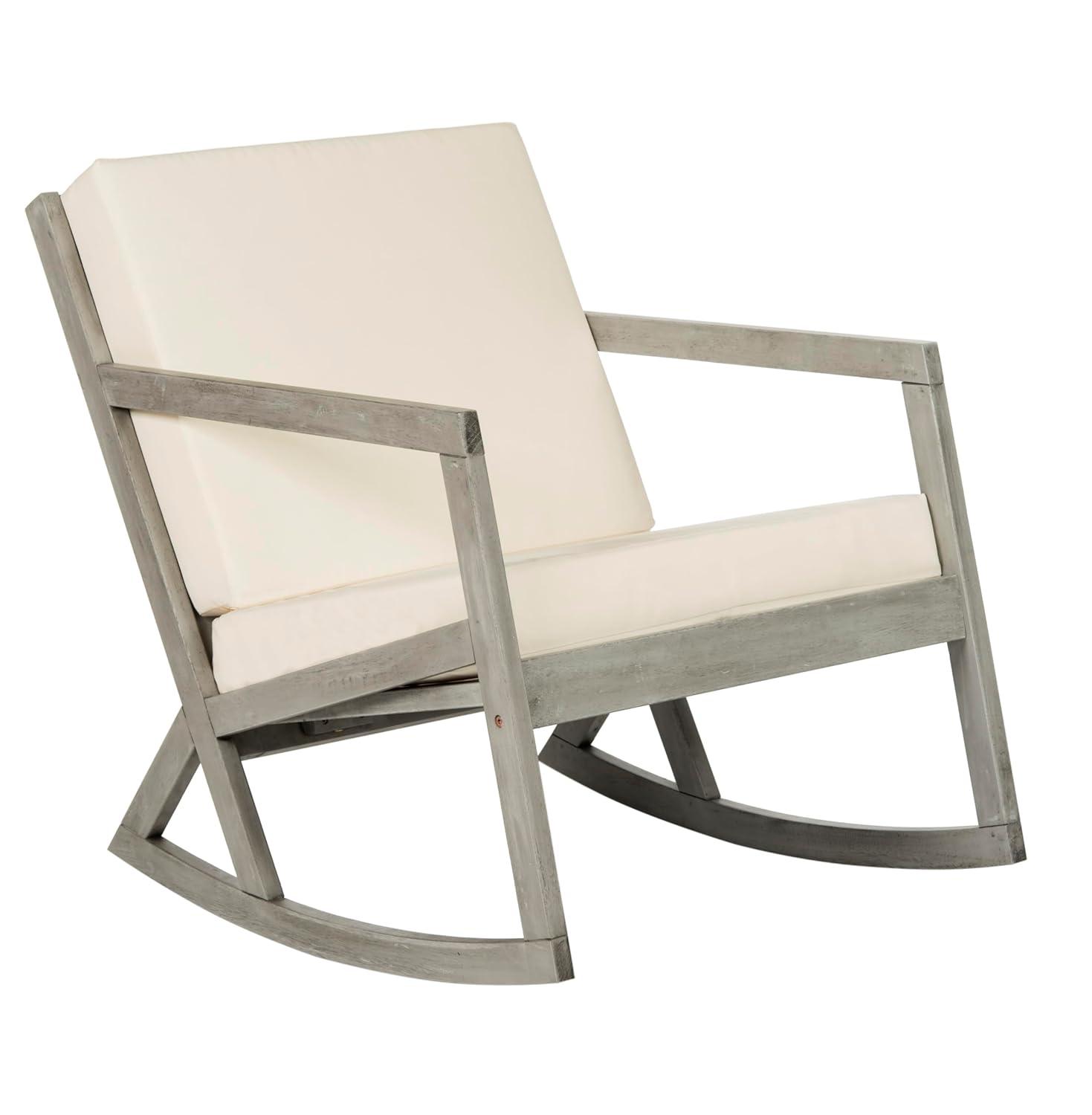 Vernon Rocking Chair Indoor/Outdoor - PAT7013 - Grey/Beige - Safavieh
