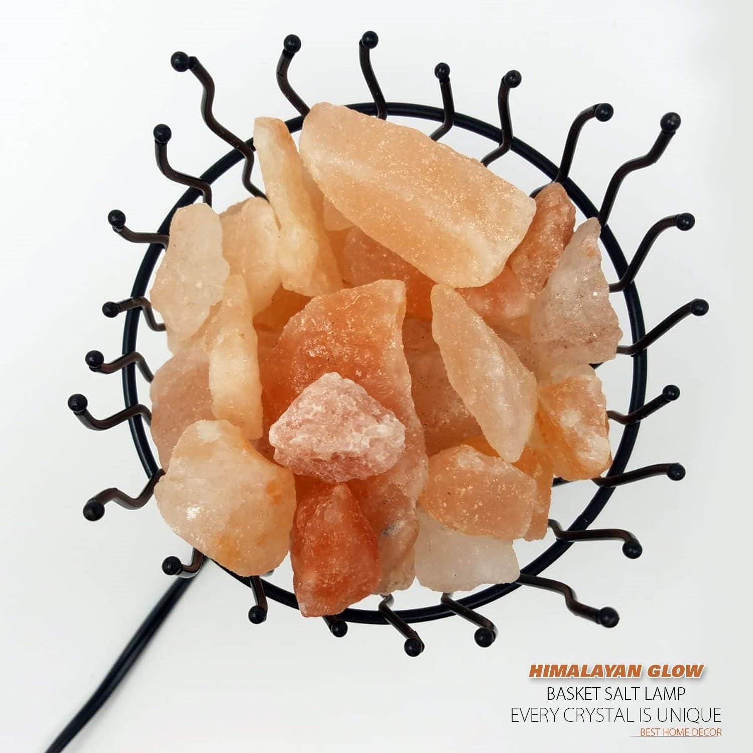 7.8 in. Ionic Crystal Salt Pillar and Natural Amber Glow Table Lamp, (Pack of 2)