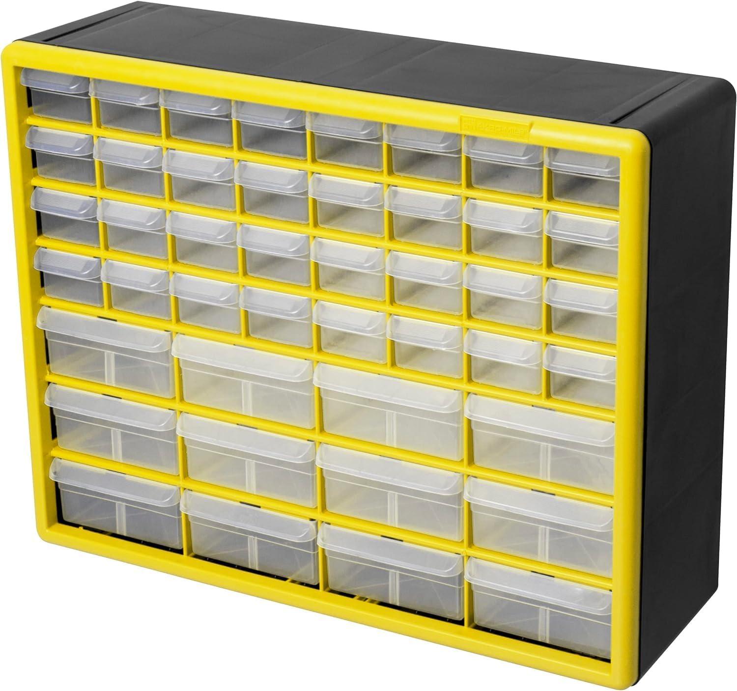 Akro-Mils 44 Drawer Plastic Cabinet Storage Organizer with Drawers for Hardware, Small Parts, Craft Supplies, Yellow