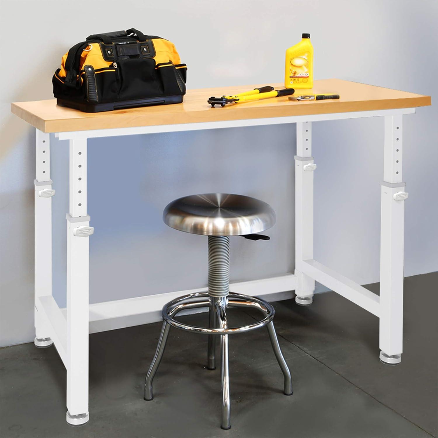 Seville Classics UltraHD Adjustable Height Workbench, 48" W x 24" D x 28.5" - 42" H