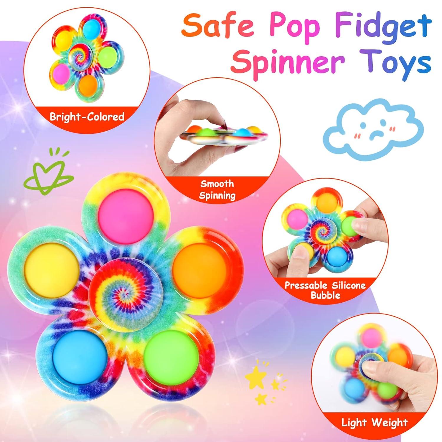 Gigilli 24 Pack Party Favors Fidget Spinners for Kids 4-8 8-12, Goodie Bags Stuffers for Kids 3-5, Pop Mini Fidget Toys Bulk ADHD Classroom Prizes, Toddler Birthday Party Gifts, Adult Anxiety Toys