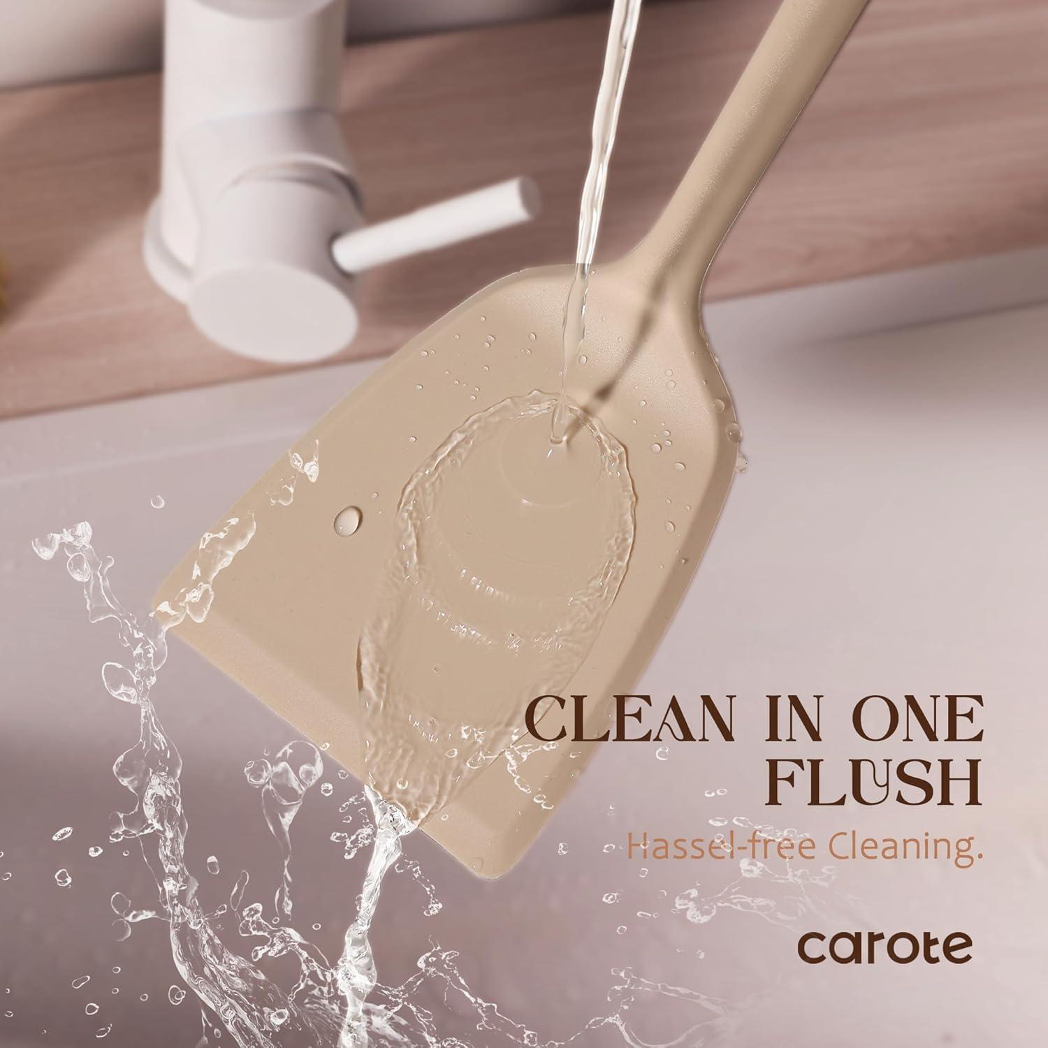 Carote 26Pcs Silicone Kitchen Utensil Sets, Extra Large Nonstick Cooking Utensil Set, White and Pink